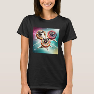 Camiseta Pugs No Espaço Com Donuts Lindos Pug Meninos Menin