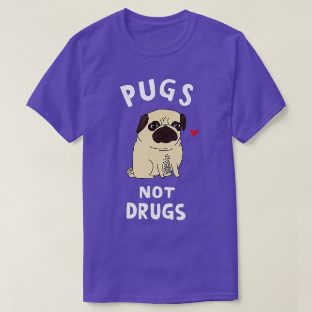 Camiseta Pugs Not Drugs Funny Present For Dog Lover  Pets  (Frente do Design)