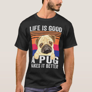 Camiseta Pugs Tornam Sua Vida Boa Vintage