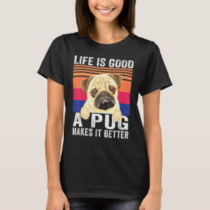 Camiseta Pugs Tornam Sua Vida Boa Vintage
