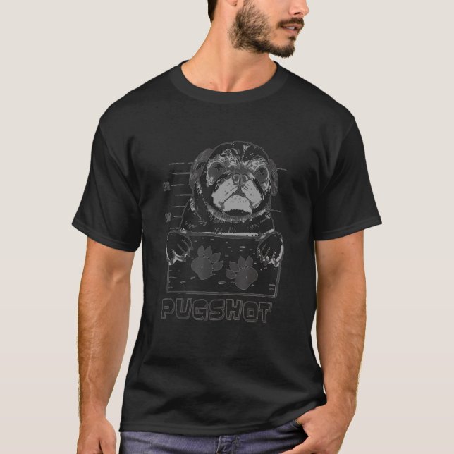 Camiseta Pugshot Canine Pug Paw (Frente)