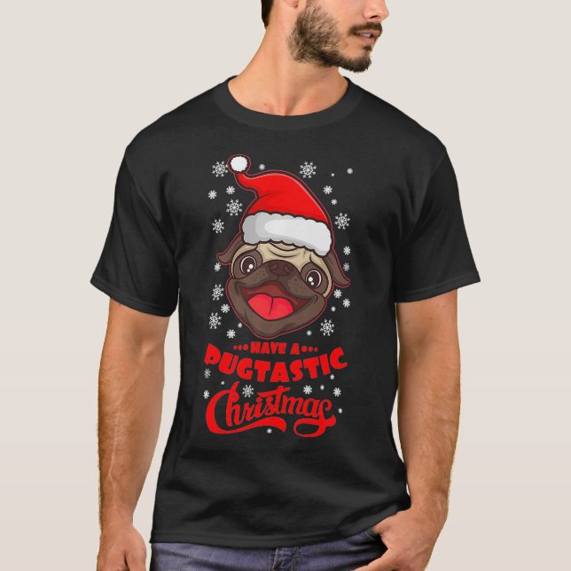 Camiseta PUGTASTIC CHRISTMAS BOMBEIRO Proprietário de Cacho (Frente)