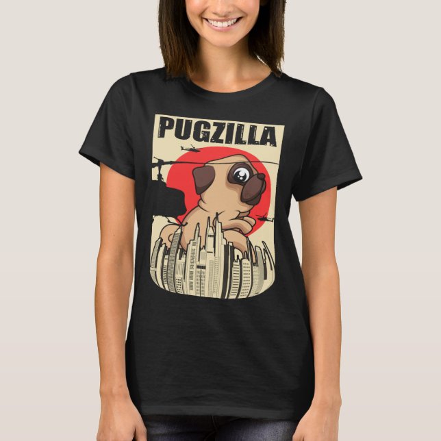 Camiseta Pugzilla Para Proprietários Pug Pug For Pug (Frente)