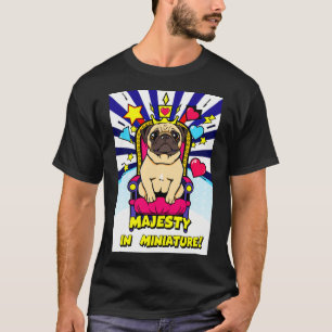 Camiseta Pugzinho Rei em Estilo de Arte Pop