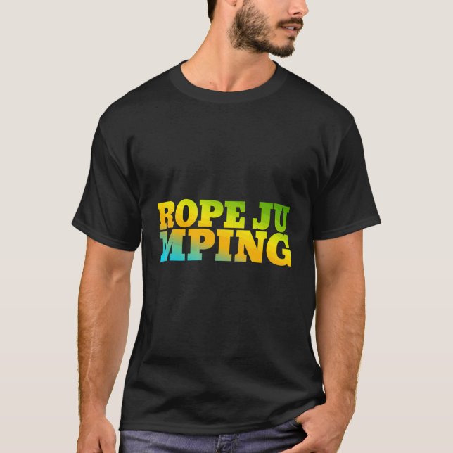 Camiseta Pulando De Corda Projetado Com Cores Da Natureza (Frente)