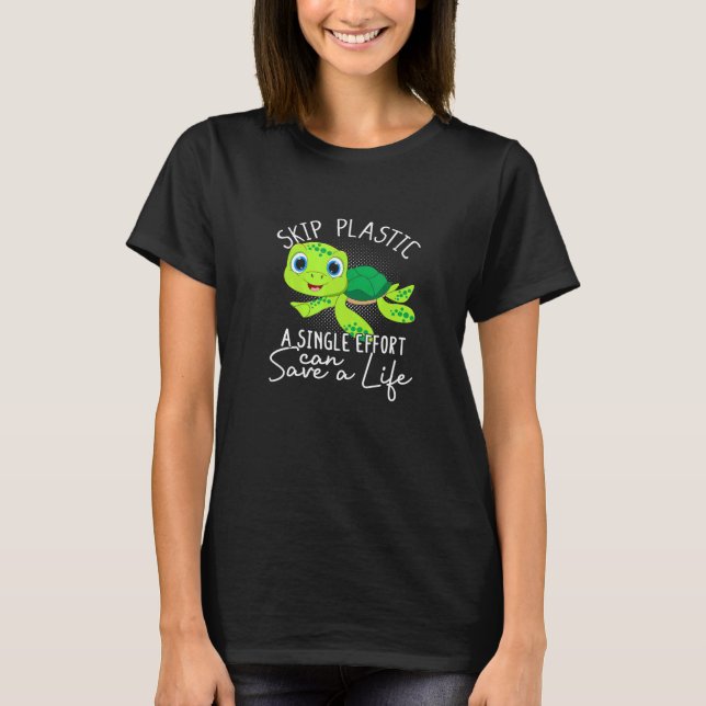 Camiseta Pular Plástico Um Esforço De Solteiro Pode Salvar  (Frente)