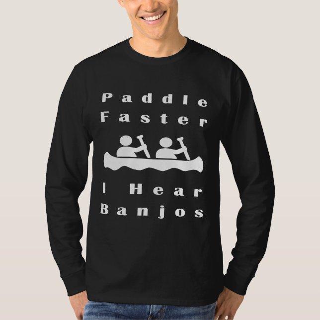 Camiseta Pule mais rápido que eu ouço o Barco Banjos (Frente)