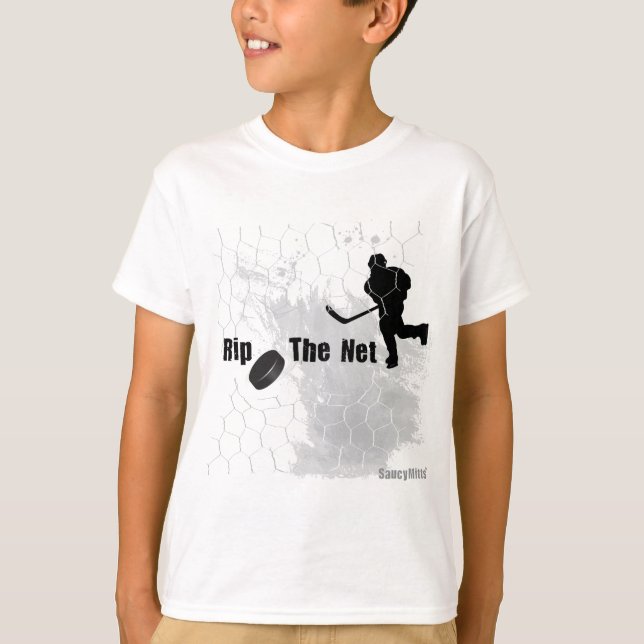 Camiseta Pule o Puck de Hockey da Rede (Frente)