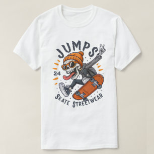 Camiseta Pulgas Design de Streetwear de Skeleton