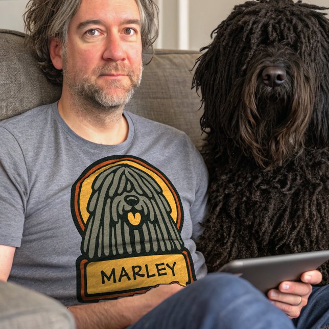 Camiseta Puli Húngaro Sheepdog Adicione Seu Nome De Cães (Criador carregado)