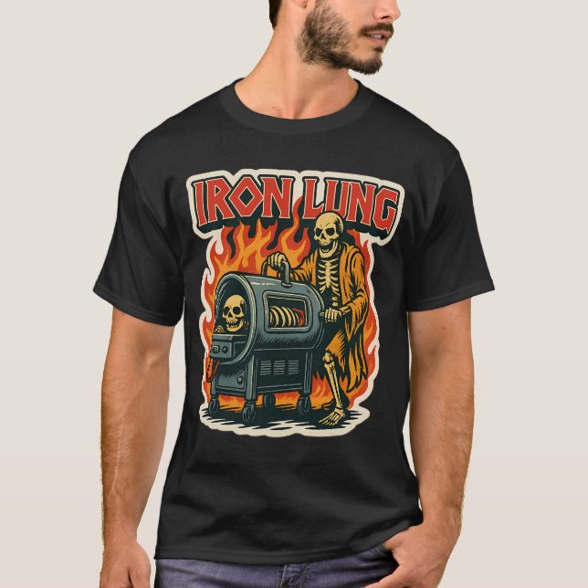 Camiseta Pulmão de aço - respirando no inferno (Frente)