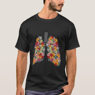 Camiseta Pulmões Anatômicos Flores Ciência Médica Anatomia 