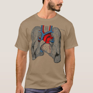 Camiseta Pulmões do coração humano Anatomia médica do V