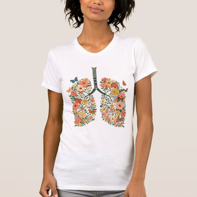 Camiseta Pulmões Feitos de Flores (Frente)