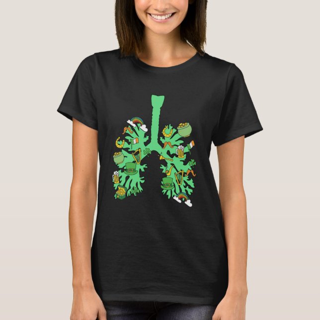 Camiseta Pulmões Verdes Sortudos Terapêutica Respiratória R (Frente)