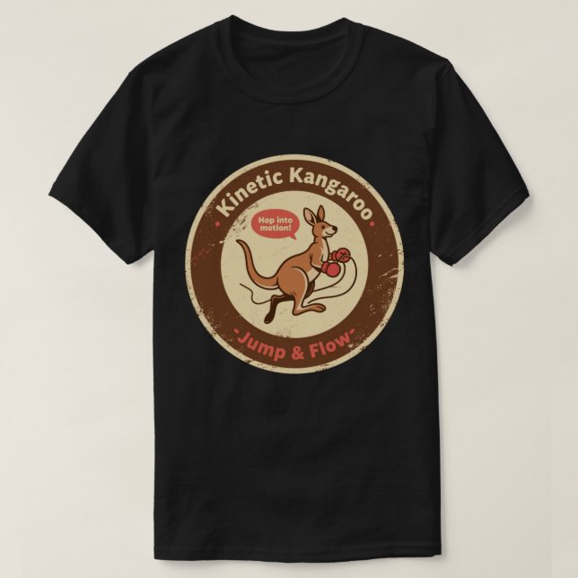 Camiseta Pulo de Canguru Cinético & Fluxo (Frente do Design)