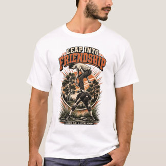 Camiseta Pulo do Sapo Clássico Leapfrog Amizade na Infância