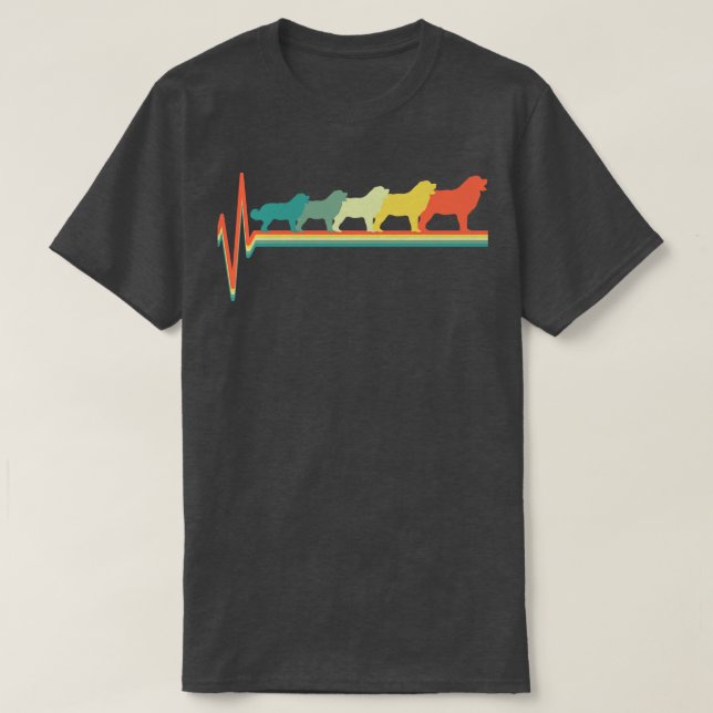 Camiseta Pulsação 1 do Cão-de-Montanha Pirenéus (Frente do Design)