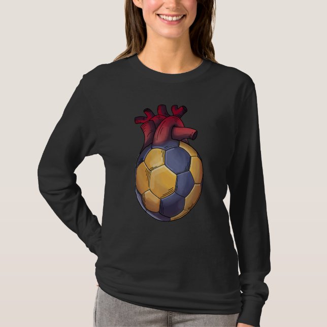 Camiseta Pulsação da Bola de Andebol para Jogadores e Fãs (Frente)