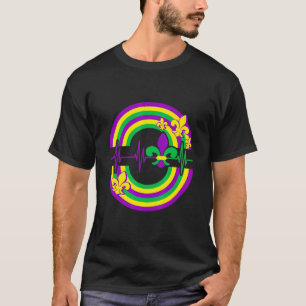 Camiseta Pulsação De Lis Mardi Gras Nova Orleans Bead