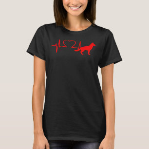 Camiseta Pulsação do Cachorro do german shepherd 30