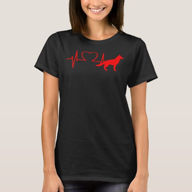 Camiseta Pulsação do Cachorro do german shepherd 30 (Frente)