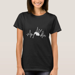 Camiseta Pulsação do coração batida para gaitas de foles