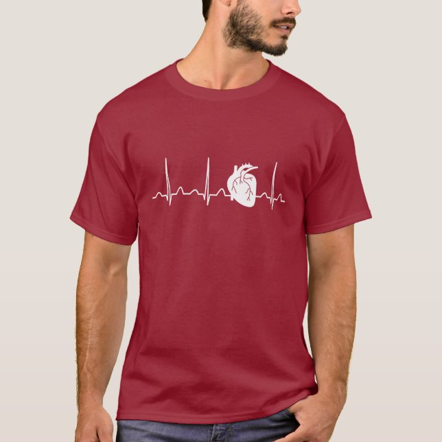 Camiseta Pulsação do coração do cardiologista (Frente)