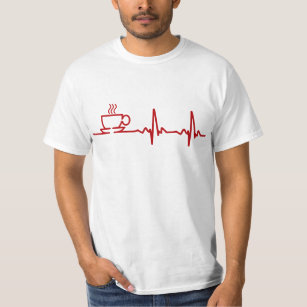 Camiseta Pulsação do coração EKG do café da manhã