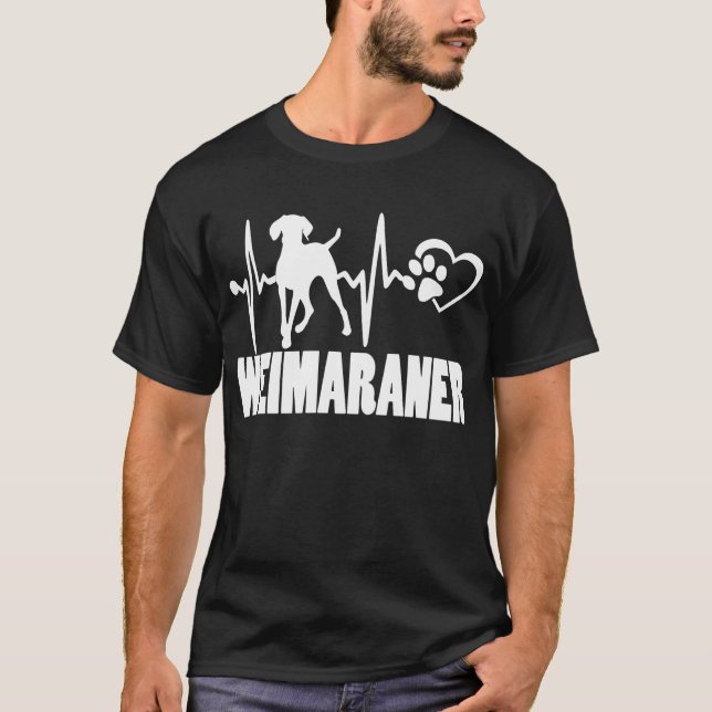 Camiseta Pulsação - Weimaraner - Camisa-T de Melhor Amigo d (Frente)