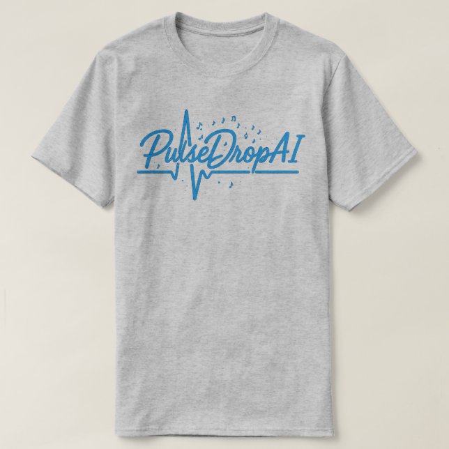 Camiseta PulseDropAI – Lo-Fi Gear for Dreamers & Beatmakers (Frente do Design)