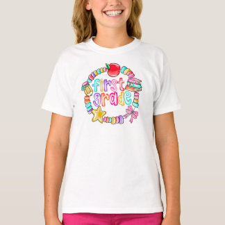 Camiseta Pulseira de Doces Colorida Primeira Série