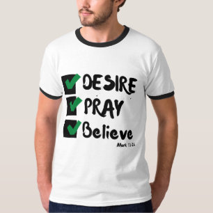 Camiseta Pulseira masculina Mark 11:24 KJV Escritura Bíblic