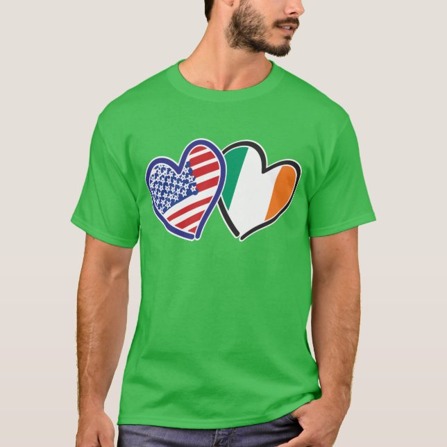 Camiseta Pulseiras do Coração da Irlanda dos EUA (Frente)