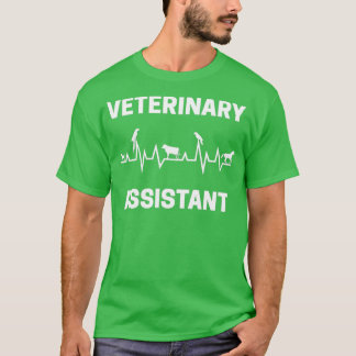 Camiseta Pulso cardíaco auxiliar com animais veterinários