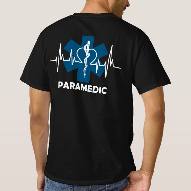 Camiseta Pulso cardíaco paramédico (Verso)