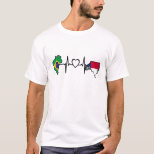 Camiseta Pulso da Carolina do Norte - Bandeira do Brasil