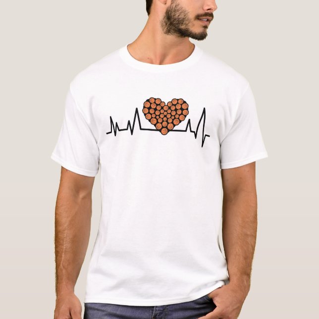 Camiseta Pulso de Batimento Cardíaco - Basquetebol (Frente)