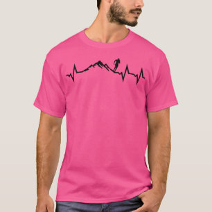 Camiseta Pulso De Coração De Montanha Executando Ecg