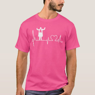 Camiseta Pulso De Coração Do Condutor E Baton Na Condução D
