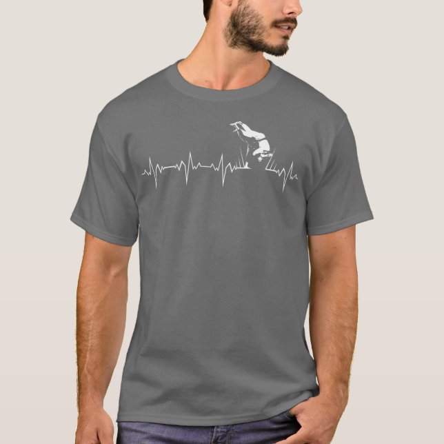 Camiseta Pulso de pulsação de batimento caratal EKG (Frente)