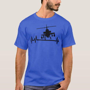 Camiseta Pulso de pulsação do piloto de combate ao Helicópt