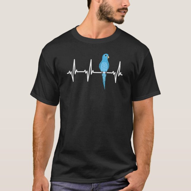 Camiseta Pulso de Pulso de EKG - Rubrica de Papagaio I Azul (Frente)