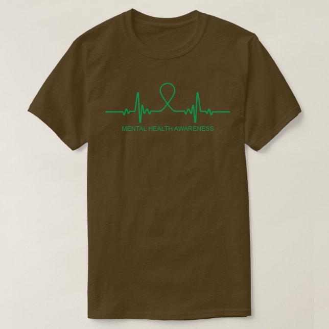 Camiseta Pulso De Sensibilização Para A Saúde Mental Nesta  (Frente do Design)