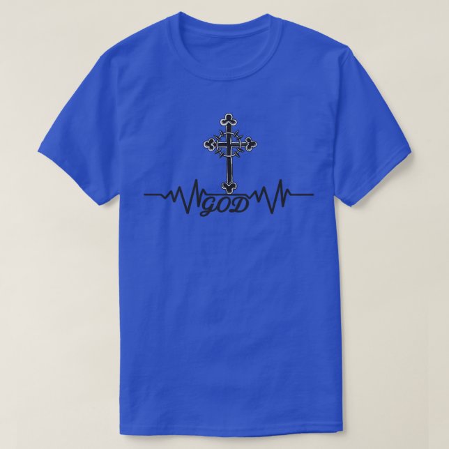 Camiseta Pulso Deus Atravessa Fé Cristã (Frente do Design)