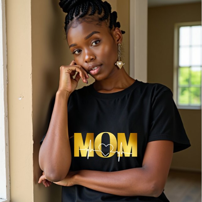 Camiseta Pulso Dourado da Mama Elegante - Presente perfeito (Criador carregado)