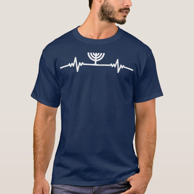 Camiseta Pulso Menorah Pulso Pulso Pulso Hebraico (Frente)
