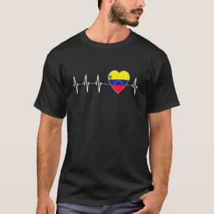 Camiseta Pulso venezuelano I Love Venezuela Flag Heart P
