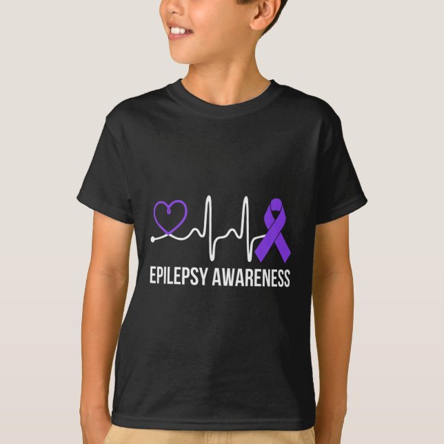 Camiseta Pulverização Cardíaca Sensibilização Epilepsia Pur (Frente)