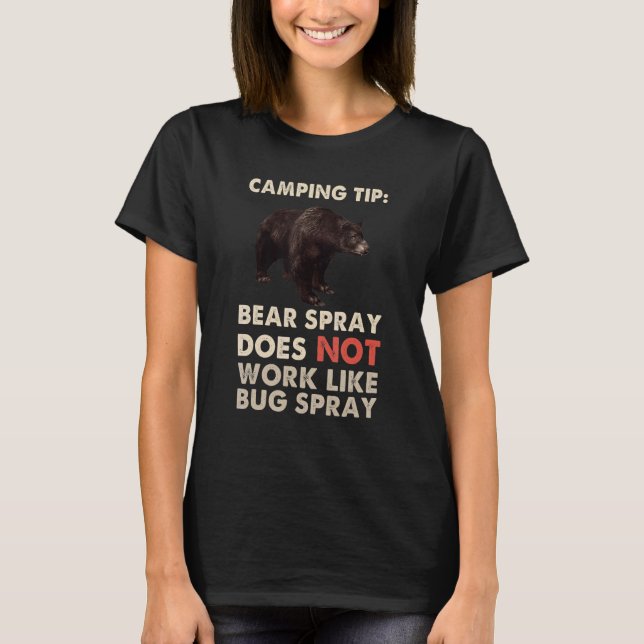 Camiseta Pulverização Do Urso De Acampamento Não Inseto Dit (Frente)